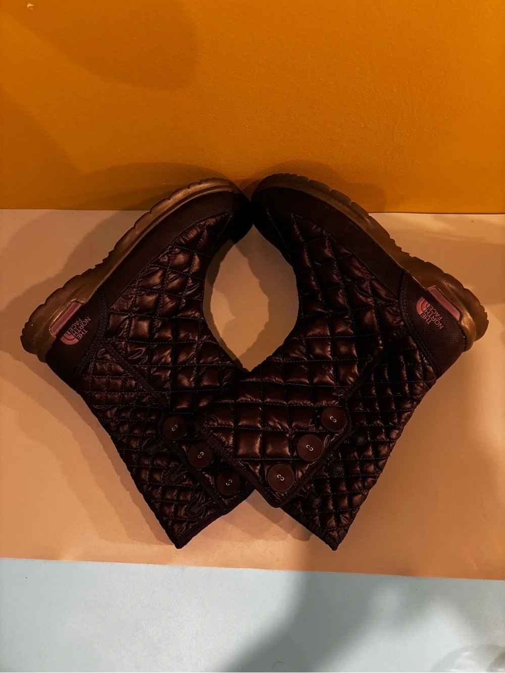 The North Face Quilted Mid-Calf Winter Boots in Dark Brown(HH)